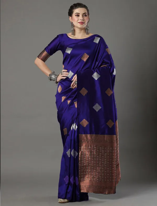 Beautiful_Blue_Soft_Silk_Saree_With_Hypnotic_Blouse_Piece