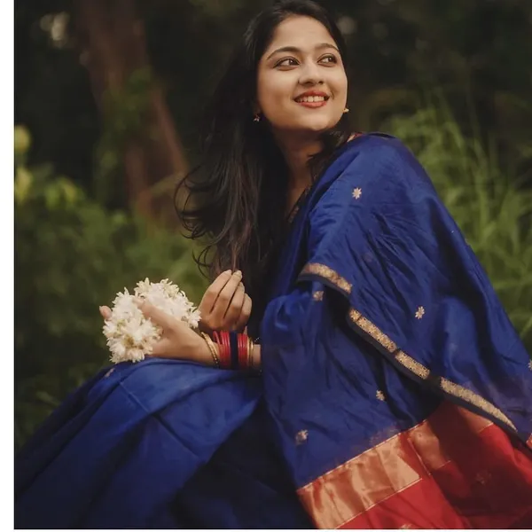 Bollywood_Style_Blue&Red_Cotton_Silk_Saree_With_Majestic_Blouse_Piece
