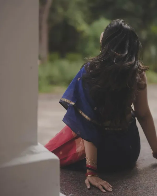 Bollywood_Style_Blue&Red_Cotton_Silk_Saree_With_Majestic_Blouse_Piece