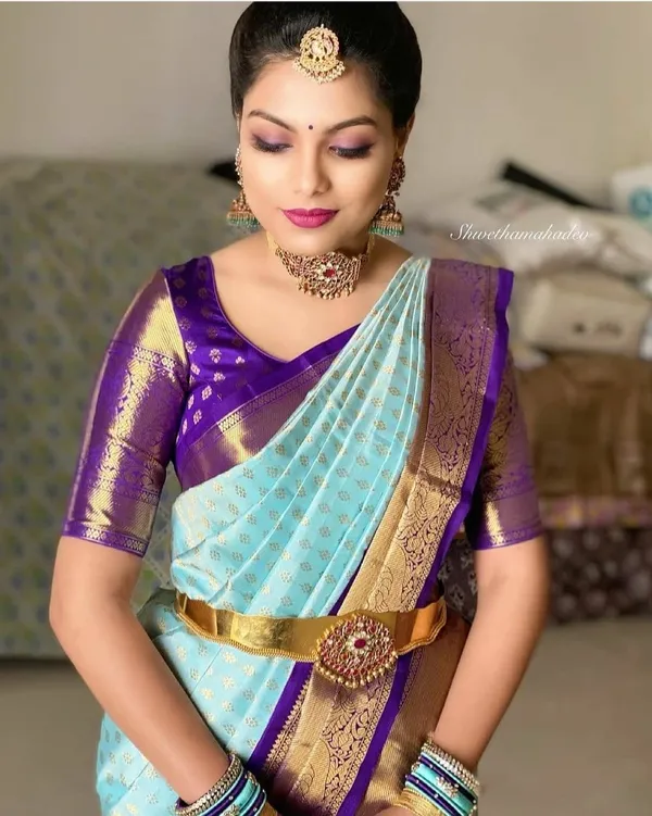 Divine_Sky_Soft_Banarasi_Silk_Saree_With_Bewitching_Blouse_Piece