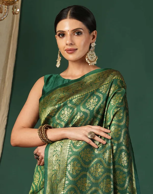 Effervescent_Green_Soft_Banarasi_Silk_Saree_With_Elision_Blouse_Piece