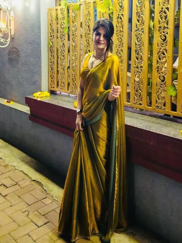 Fragrant_Yellow_Embroidery_Work_Chiffon_Silk_Saree_With_Murmurous_Blouse_Piece