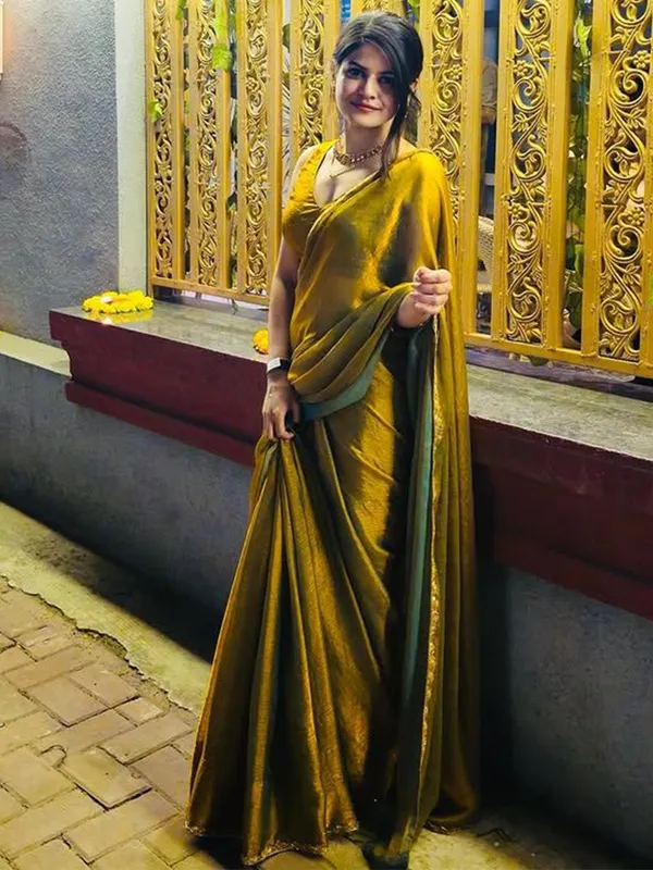 Fragrant_Yellow_Embroidery_Work_Chiffon_Silk_Saree_With_Murmurous_Blouse_Piece