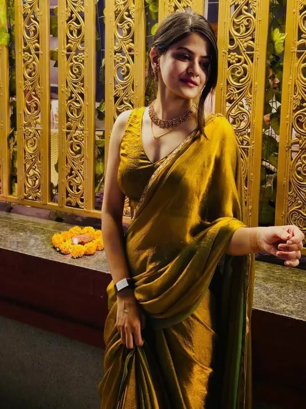 Fragrant_Yellow_Embroidery_Work_Chiffon_Silk_Saree_With_Murmurous_Blouse_Piece