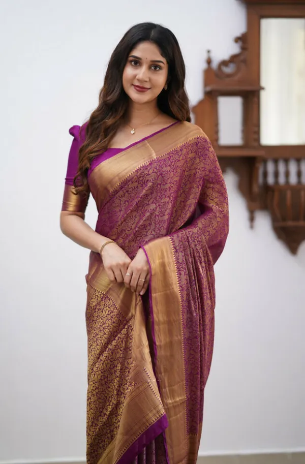 Hypnotic_Wine_Soft_Silk_Saree_With_Intricate_Blouse_Piece