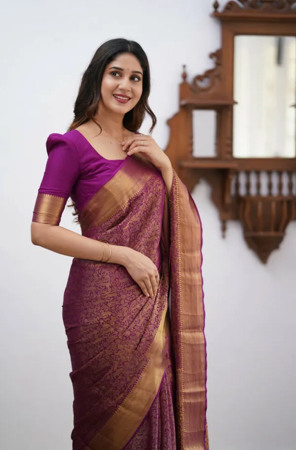 Hypnotic_Wine_Soft_Silk_Saree_With_Intricate_Blouse_Piece
