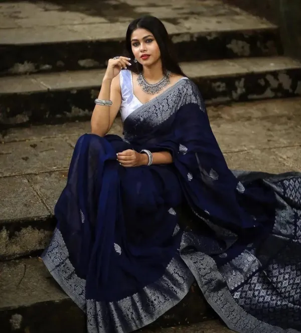 Lovely_Blue_Soft_Banarasi_Silk_Saree_With_Precious_Blouse_Piece