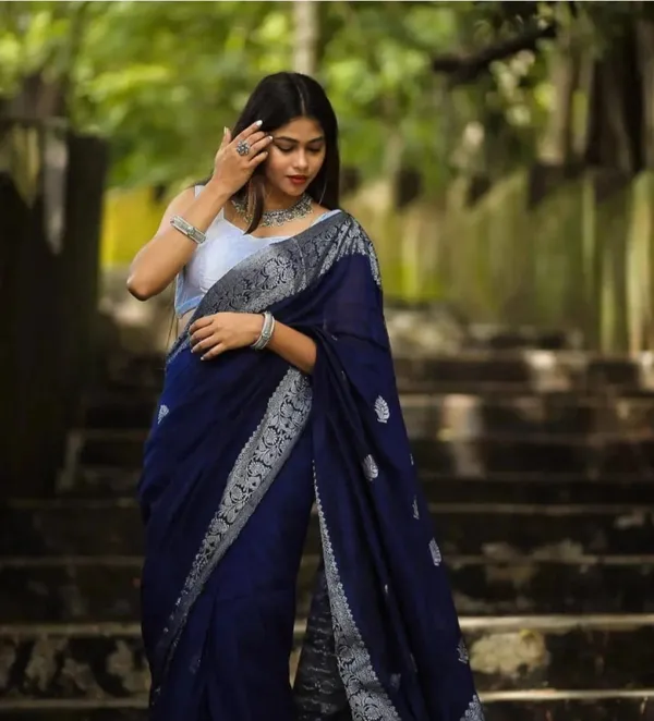 Lovely_Blue_Soft_Banarasi_Silk_Saree_With_Precious_Blouse_Piece