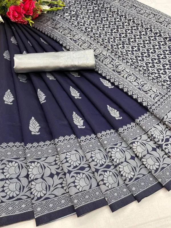 Lovely_Blue_Soft_Banarasi_Silk_Saree_With_Precious_Blouse_Piece