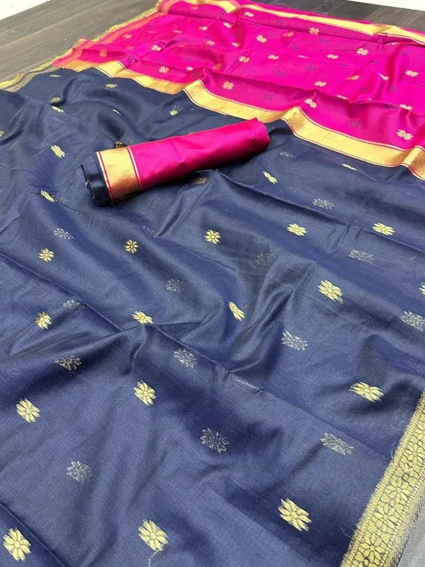 Lovely_Cotton_Silk_Saree_With_Refreshing_Blouse_Piece