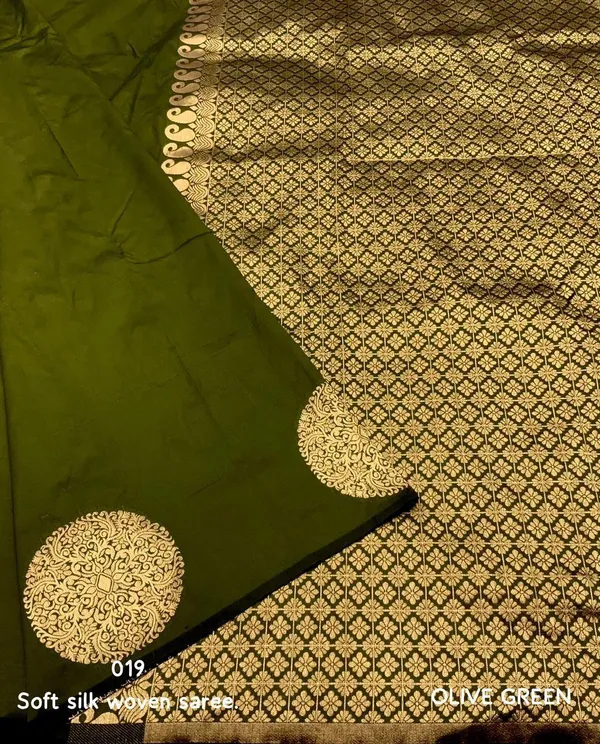 Lovely_Mahendi_Soft_Banarasi_Silk_Saree_With_Gleaming_Blouse_Piece