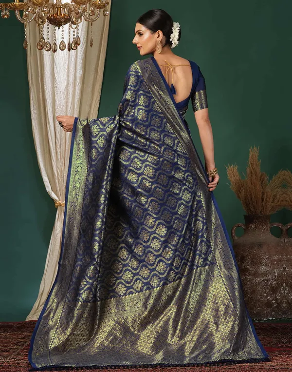 Marvellous_Blue_Soft_Banarasi_Silk_Saree_With_Unique_Blouse_Piece