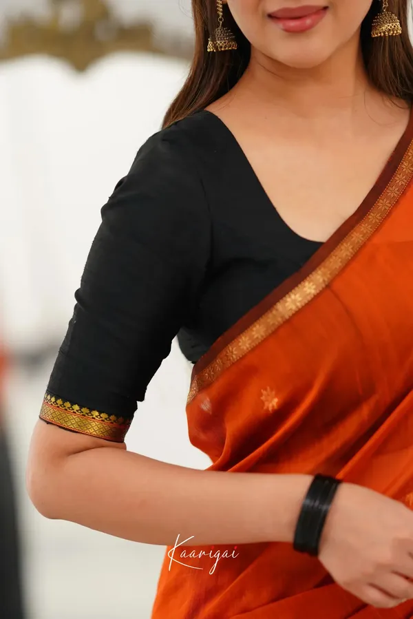 Marvellous_Orange_Soft_Silk_Saree_With_Unique_Blouse_Piece
