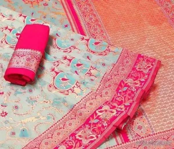 Mellifluous_Light_Blue_Soft_Banarasi_Silk_Saree_With_Evocative_Blouse_Piece