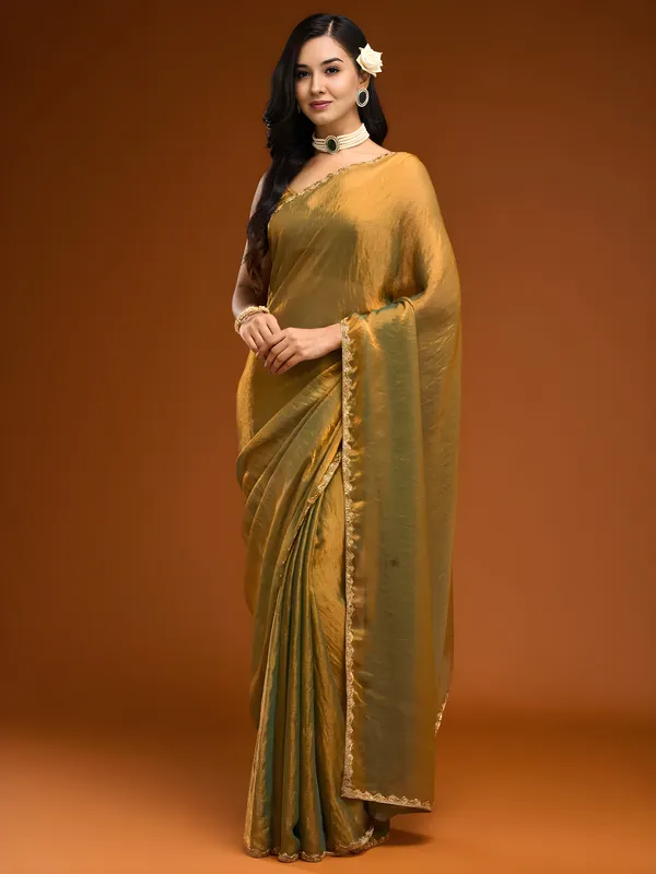 Nemesis_Yellow_Embroidery_Work_Chiffon_Silk_Saree_With_Embrocation_Blouse_Piece