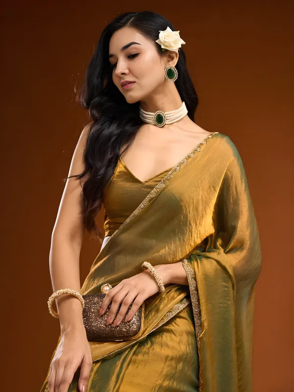 Nemesis_Yellow_Embroidery_Work_Chiffon_Silk_Saree_With_Embrocation_Blouse_Piece
