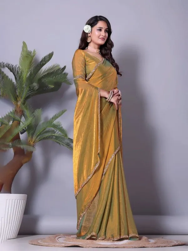 Nemesis_Yellow_Embroidery_Work_Chiffon_Silk_Saree_With_Embrocation_Blouse_Piece