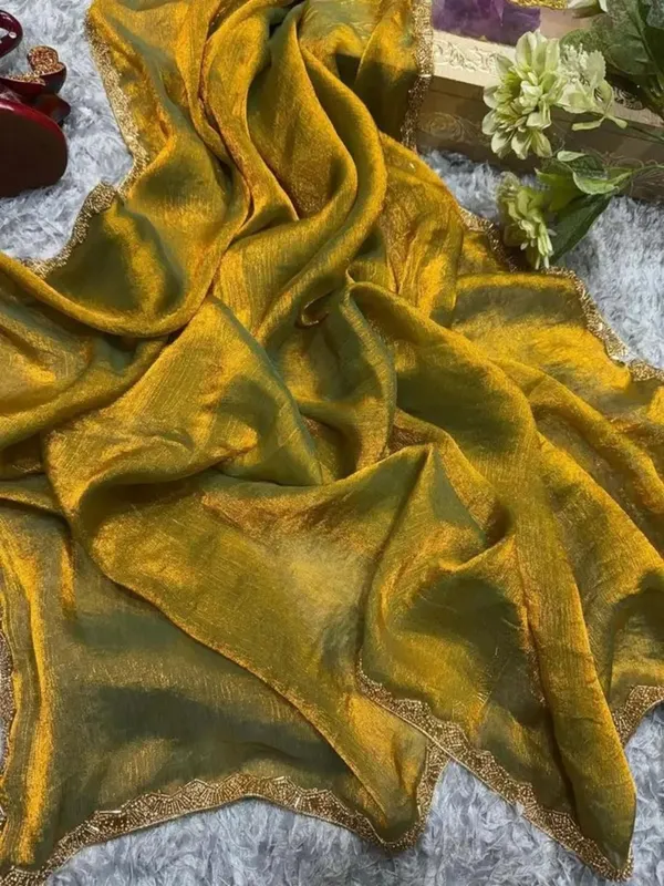 Nemesis_Yellow_Embroidery_Work_Chiffon_Silk_Saree_With_Embrocation_Blouse_Piece