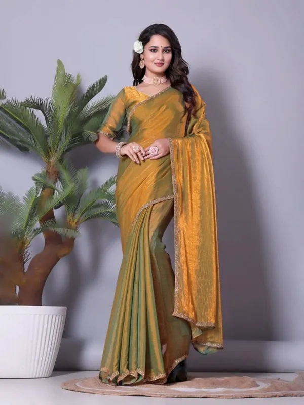 Nemesis_Yellow_Embroidery_Work_Chiffon_Silk_Saree_With_Embrocation_Blouse_Piece