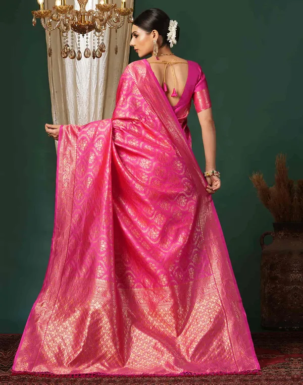 Opulent_Pink_Soft_Banarasi_Silk_Saree_With_Ethnic_Blouse_Piece