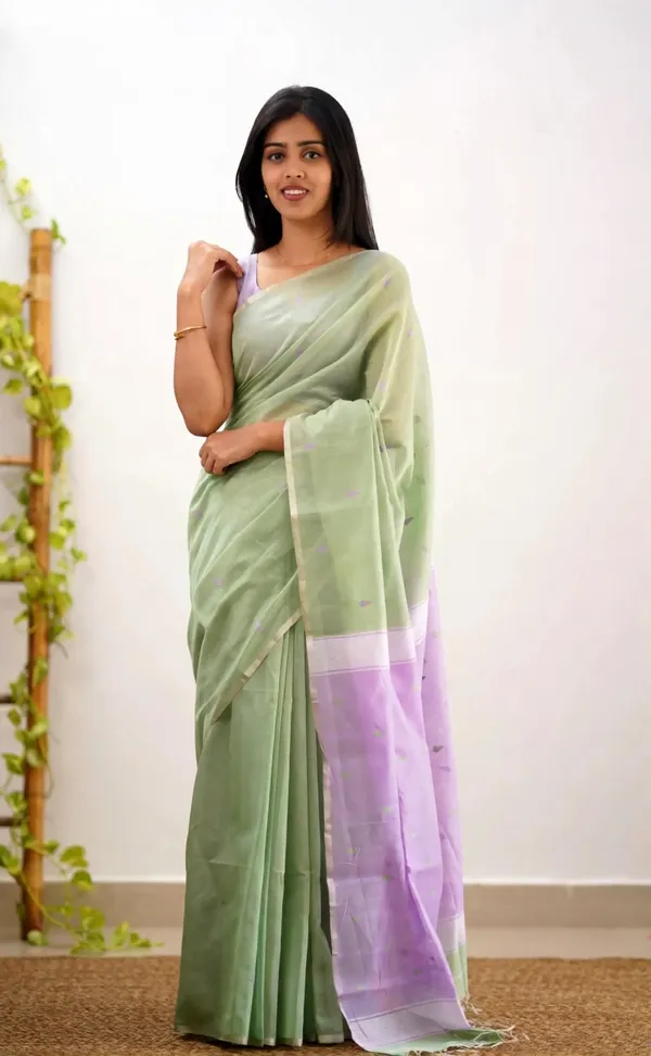 Outstanding_Cotton_Silk_Saree_With_Deserving_Blouse_Piece