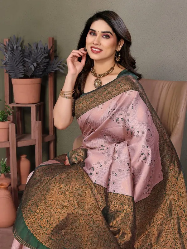 Prettiest_Soft_Banarasi_Silk_Saree_With_Twirling_Blouse_Piece