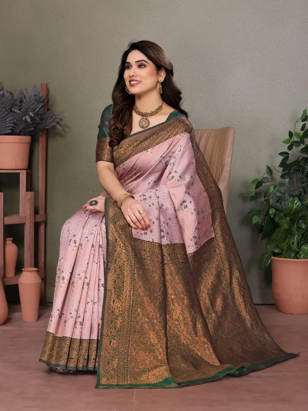 Prettiest_Soft_Banarasi_Silk_Saree_With_Twirling_Blouse_Piece