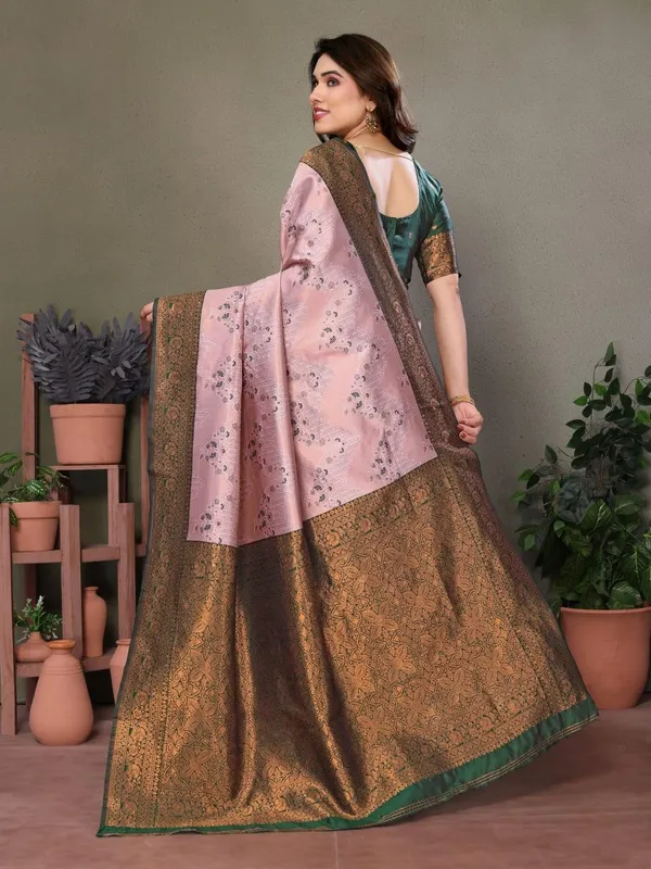 Prettiest_Soft_Banarasi_Silk_Saree_With_Twirling_Blouse_Piece