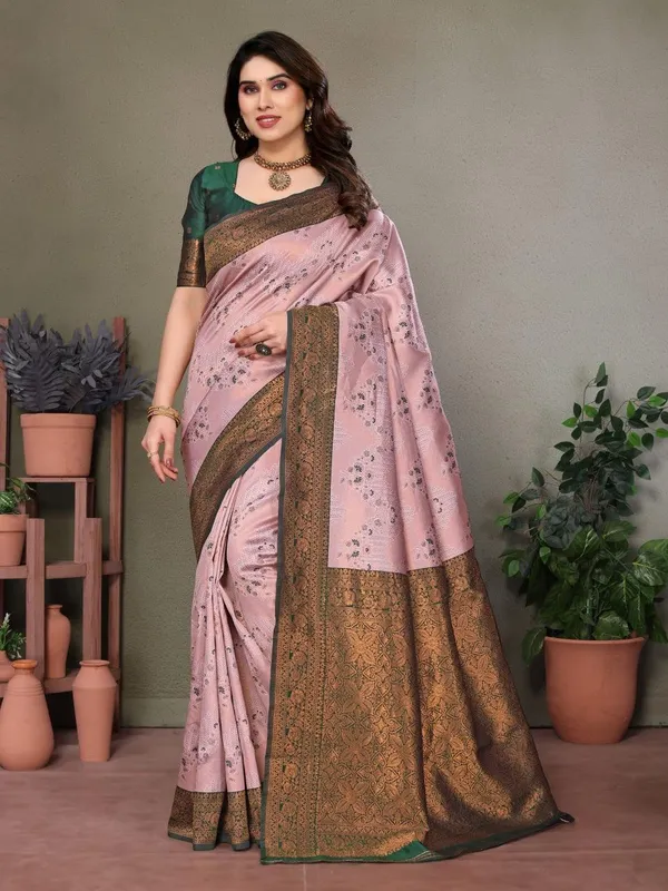 Prettiest_Soft_Banarasi_Silk_Saree_With_Twirling_Blouse_Piece
