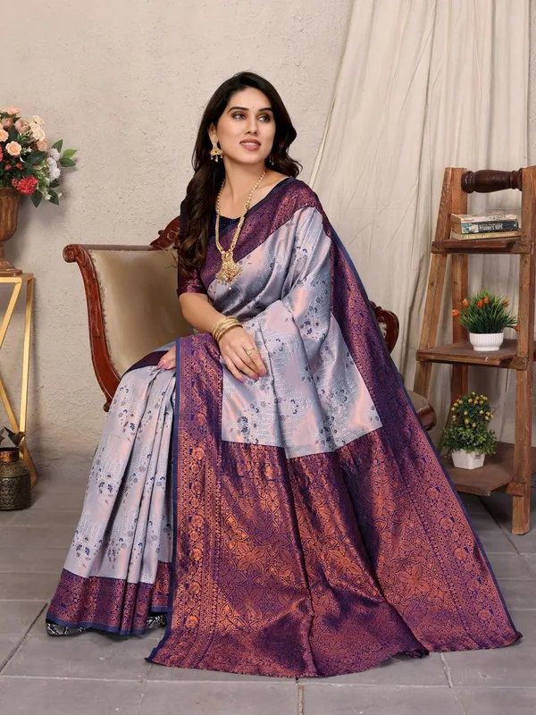 Pretty_Soft_Banarasi_Silk_Saree_With_Glorious_Blouse_Piece
