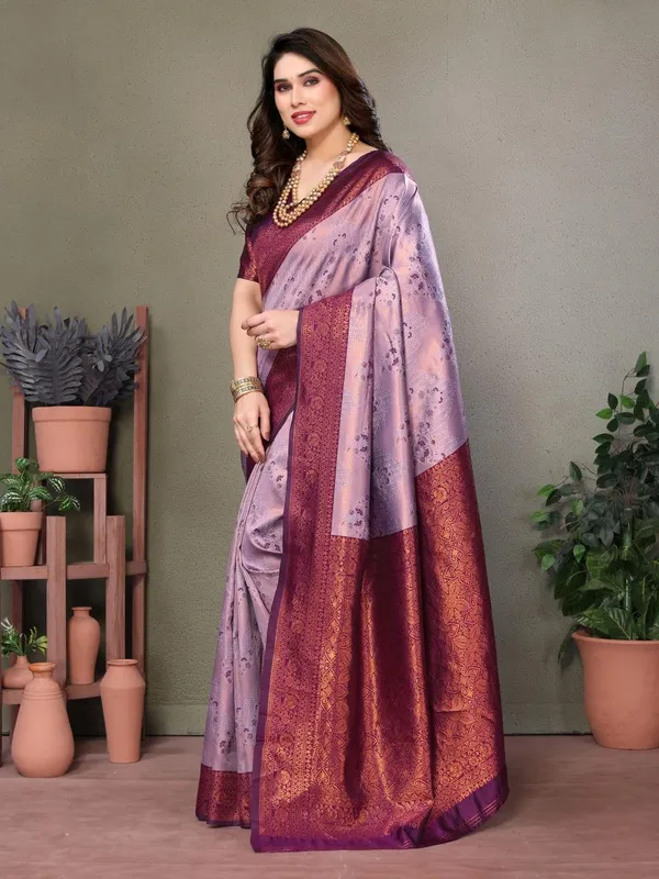 Pretty_Soft_Banarasi_Silk_Saree_With_Glorious_Blouse_Piece