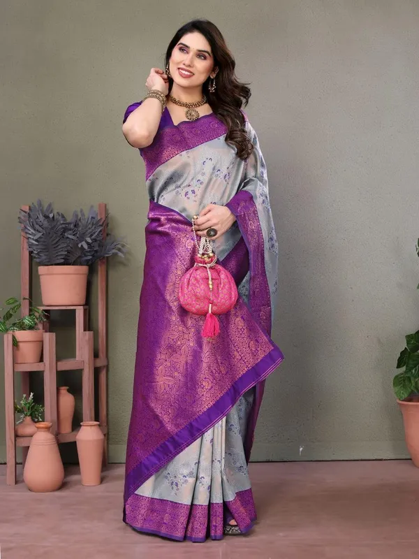 Pretty_Soft_Banarasi_Silk_Saree_With_Glorious_Blouse_Piece