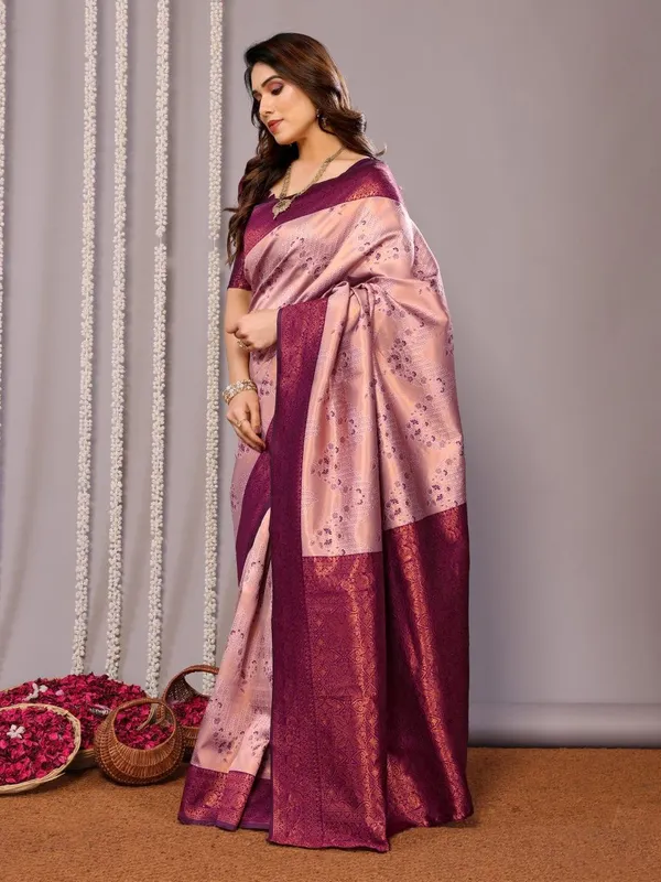 Pretty_Soft_Banarasi_Silk_Saree_With_Glorious_Blouse_Piece