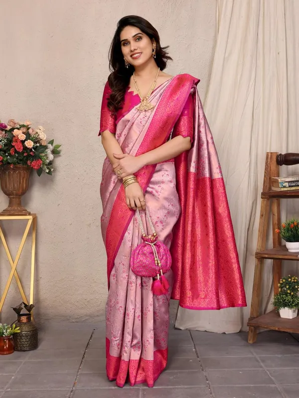Pretty_Soft_Banarasi_Silk_Saree_With_Glorious_Blouse_Piece