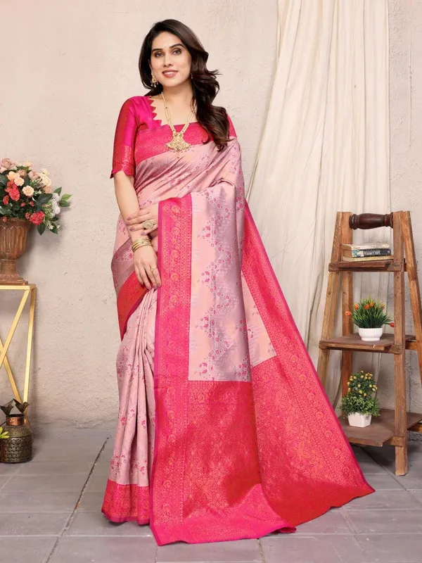 Pretty_Soft_Banarasi_Silk_Saree_With_Glorious_Blouse_Piece