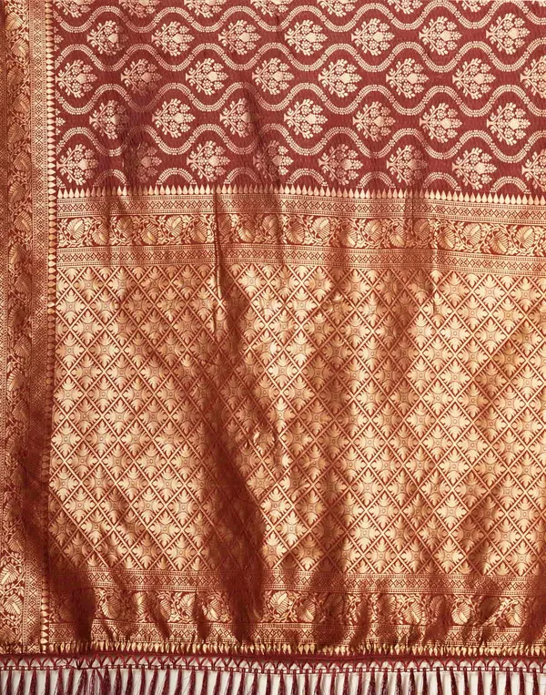Quintessential_Maroon_Soft_Banarasi_Silk_Saree_With_Nemesis_Blouse_Piece