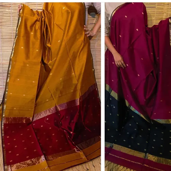 Stunning_Yellow&Red_Cotton_Silk_Saree_With_Elegant_Blouse_Piece