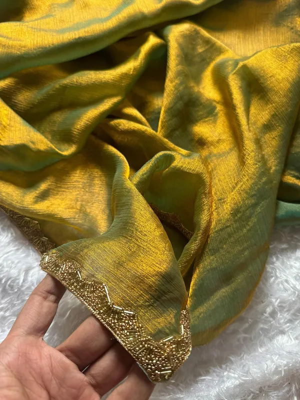 Traditional_Yellow_Embroidery_Work_Chiffon_Silk_Saree_With_Demure_Blouse_Piece