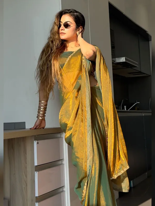 Traditional_Yellow_Embroidery_Work_Chiffon_Silk_Saree_With_Demure_Blouse_Piece