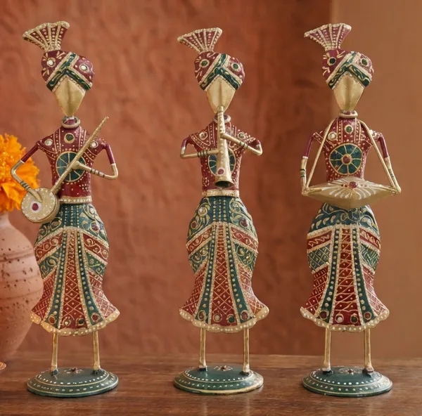 Handcrafted_Metal_Rajasthani_Tribal_Musician_Showpiece_Set_of_3_(13_Inch)