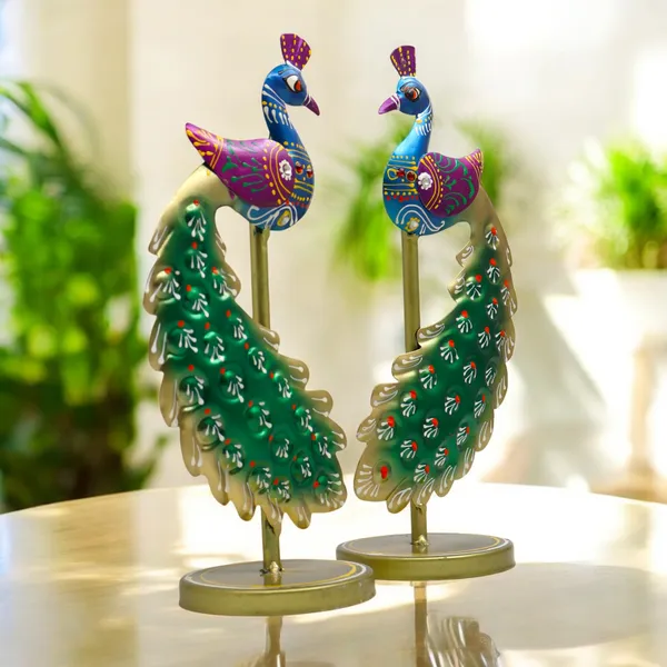 Handcrafted_Peacock_Duo_Sculpture_-_Vibrant_10-Inch_Metal_Art_for_Home_Decor_(Set_of_2)