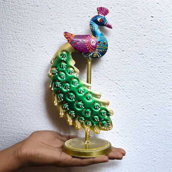 Handcrafted_Peacock_Duo_Sculpture_-_Vibrant_10-Inch_Metal_Art_for_Home_Decor_(Set_of_2)
