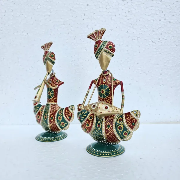 Handcrafted_Metal_Rajasthani_Tribal_Musician_Sitting_Showpiece_Set_of_2_(9_Inch)