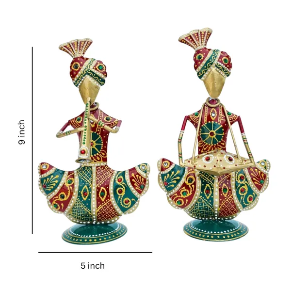 Handcrafted_Metal_Rajasthani_Tribal_Musician_Sitting_Showpiece_Set_of_2_(9_Inch)