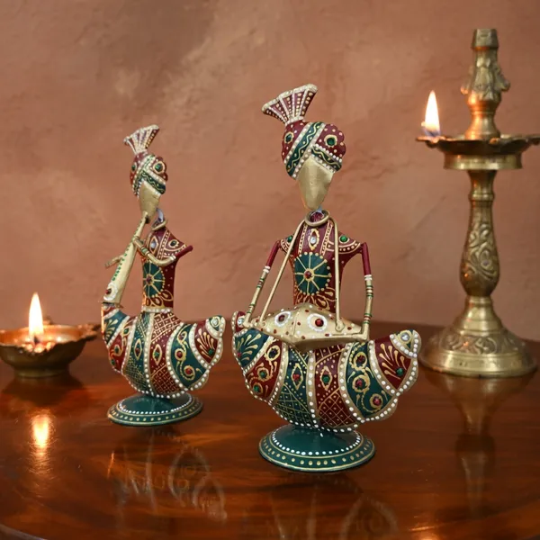 Handcrafted_Metal_Rajasthani_Tribal_Musician_Sitting_Showpiece_Set_of_2_(9_Inch)