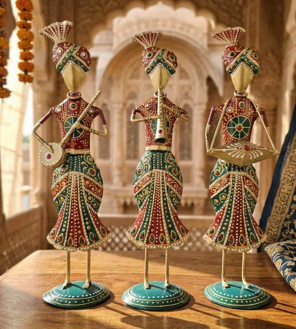 Handcrafted_Metal_Rajasthani_Tribal_Musician_Sitting_Showpiece_Set_of_2_(9_Inch)