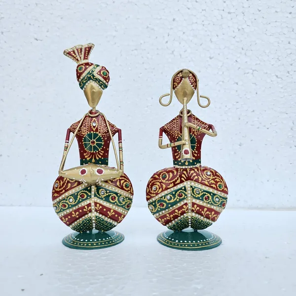 Handcrafted_Metal_Rajasthani_Tribal_Couple_Musician_Sitting_Showpiece_Set_of_2_(9_Inch)