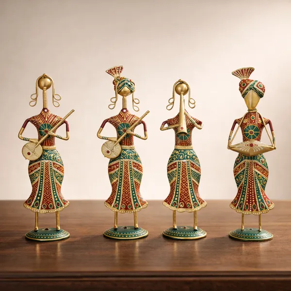 Handcrafted_Metal_Rajasthani_Tribal_Musician_Showpiece_Set_of_4_(13_Inch)