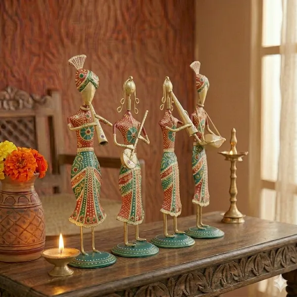 Handcrafted_Metal_Rajasthani_Tribal_Musician_Showpiece_Set_of_4_(13_Inch)