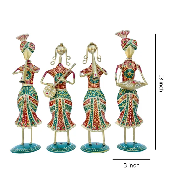 Handcrafted_Metal_Rajasthani_Tribal_Musician_Showpiece_Set_of_4_(13_Inch)